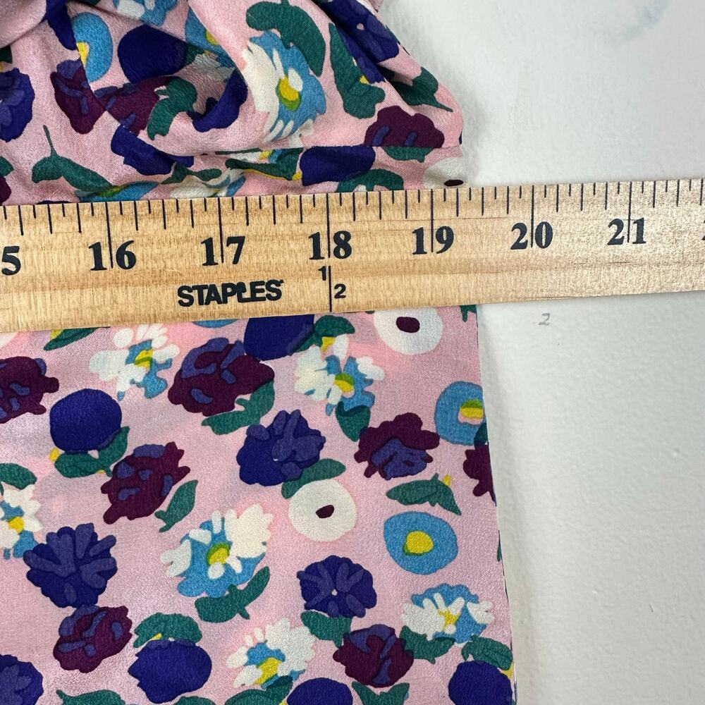 Rebecca Taylor Silk Floral Long Sleeve Blouse Pink Purple Romantic Top Size 4 - Picture 8 of 9